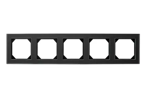 Afdekraam 5-voudig Classic, zwart glas mat