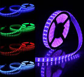 230V LED-strip RGB 5050 120 leds/m IP65 — dubbele rij
