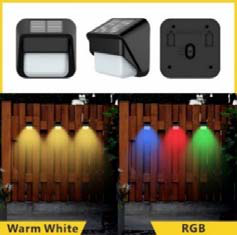 Solar tuinlamp 0,5W warmwit/RGB