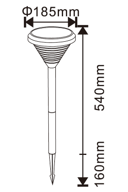 Solar pollerarmatuur 2W met grondspies 70cm