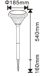 Solar pollerarmatuur 2W met grondspies 70cm
