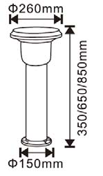 Solar pollerarmatuur 4,5W 65cm