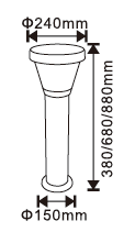 Solar pollerarmatuur 4,5W 68cm