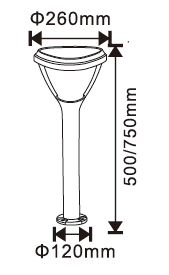 Solar pollerarmatuur 4,5W 50cm