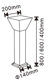 Solar pollerarmatuur 5W 60cm
