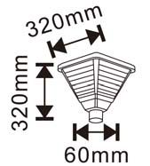 Solar lantaarnpaal-armatuur 12W voor mast Ø60