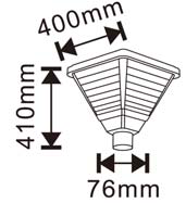 Solar lantaarnpaal-armatuur 20W voor mast Ø76