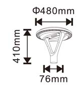 Solar lantaarnpaal-armatuur 20W voor mast Ø76