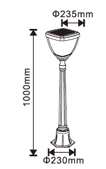Solar lantaarnpaal 5W 160cm