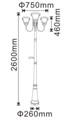 Solar lantaarnpaal 4,5W 100cm