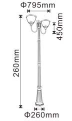Solar lantaarnpaal 2×4,5W duo 260cm