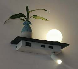 Hotelwandlamp 5W+3W met USB-A (model A)