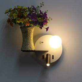 Hotelwandlamp 9W+3W met USB-A en USB-C
