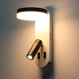 Wandleeslamp 3W met schakelaar en USB-A+C