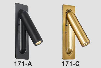 Bedlamp inbouw 3W met drukschakelaar