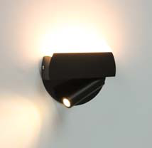 Wandlamp rond 3W+3W met draaibare leesspot Ø160