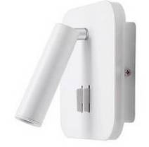 Hotelwandlamp vierkant 3W+8W met draaibare leesspot