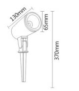 Tuinspot COB 7W Ø65 mm lange kap — grondspies