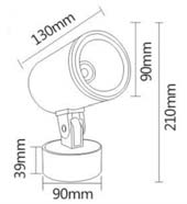 Tuinspot COB 24W Ø130 mm — montagevoet