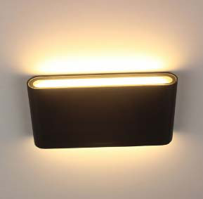 Gevelarmatuur up/down 12W COB slank 175mm